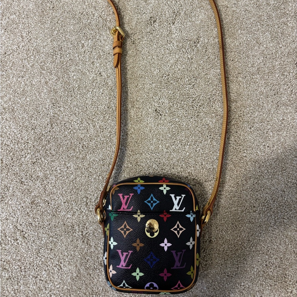 Authentic Louis Vuitton Black Multicolor Rift Crossbody Bag